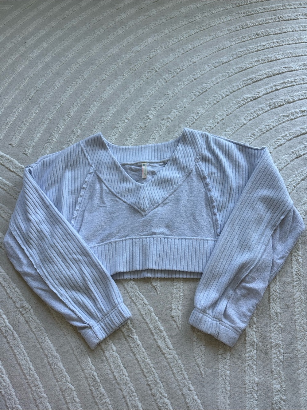 FP Movement | V-Neck Ribbed Fleece Pullover